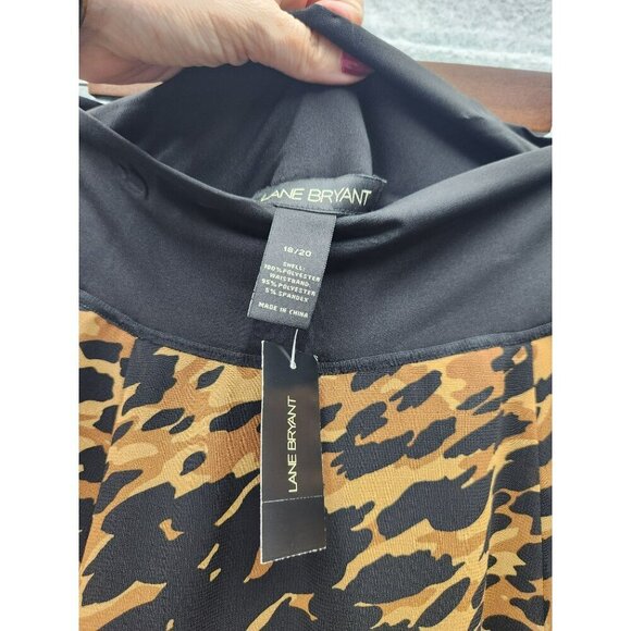 Lane Bryant Plus Size 18/20 Leopard Print High-Waisted Flared Skirt - Picture 3 of 4